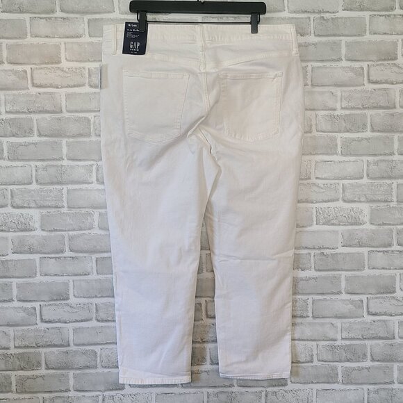 Gap White Cotton Stretch Demin Crop Jeans NEW Women's 18 - Picture 2 of 9